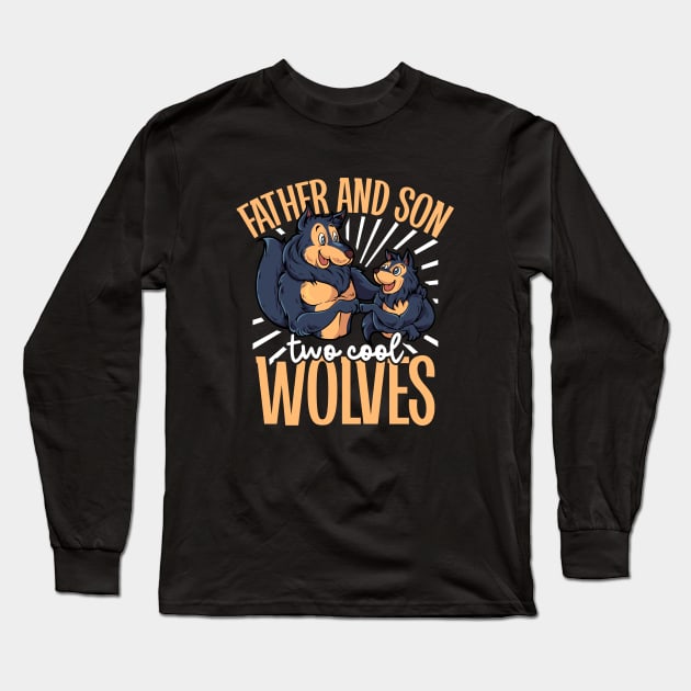 Cool wolves - father and son Long Sleeve T-Shirt by Modern Medieval Design